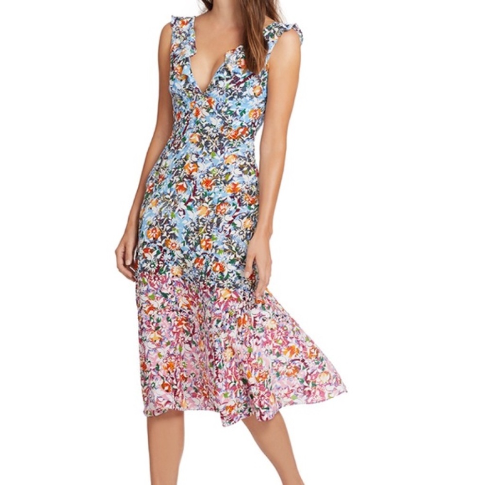 Saloni Holly Floral Silk Dress US 4 Nearly New